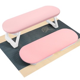 CGBE Nail Arm Rest Hand Cushion, PU Leather Hand Rest Cushion, Non-Slip Manicure Hand Cushion, Foldable Holder and Rebound Sponge, Nail Rest Cushion for Nail Design, Nail Care, Pink