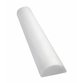 Cando-30-2341 Full-Skin PE Foam Roller For Muscle Restoration, Massage Therapy, Sport Recovery, And Physical Therapy. White, 6" x 12", Half-Round