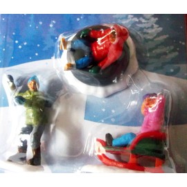 Cobblestone Corners 2021 COBBLESTONE CORNERS MINIATURES VILLAGE FIGURINES TUBING,SLED & MAN