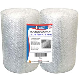 2 Pack Small Bubble Cushioning Wrap for Moving & Shipping - 36 FT x 2 = 72 FT Bubble Packing Wrap for Extra Protection Packaging Boxes & Mailers - Clear Bubble Roll Moving Supplies, Perforated @ 12"