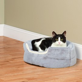 Slumber Pet Cuddler Beds - Soft and Ultra-Comfortable Beds for Cats and Small Dogs - 16"D x 12"H, Dove