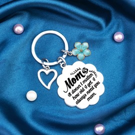 ICHRATI Valentines Day Gifts for Mom Best Moms ever Birthday Gifts Ideas Thanksgiving Christmas Valentine‘s Day Thank You Mother Mama Mommy Wavy Keychain Appreciation Presents from Daughter Son