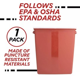 Generic Sharps Container for Home Use & Professional, 3 Gallon (1-Pack) with Locking Lid