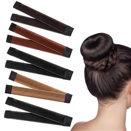 5 Stück Dutt Maker, Hair Bun Maker, Flechthilfe Haare Mädchen und Damen, Knotenringe für Haarstyling, Französisch Haar Donut Snap Roll Bun Werkzeug, Perfekt für Lange und Dicke Haare (farbig 1, L)