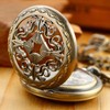 Whodoit Retro Bronze Chinese Knot Hollow Mechanical Pocket Watch,Hollow Pattern