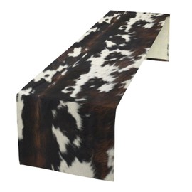 Cow Print Table Runner, Black White Cowhide Print Western Style Table Runner Country Farmhouse Cottage Cow Patten Table Decoration for Home Kitchen Dining, 13x70 Inch