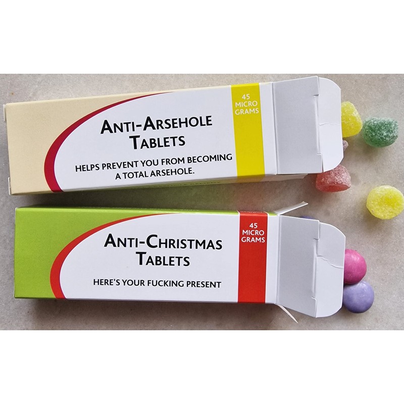 Christmas Fun Secret Santa Party Humbug Joke Prank Medication Pill