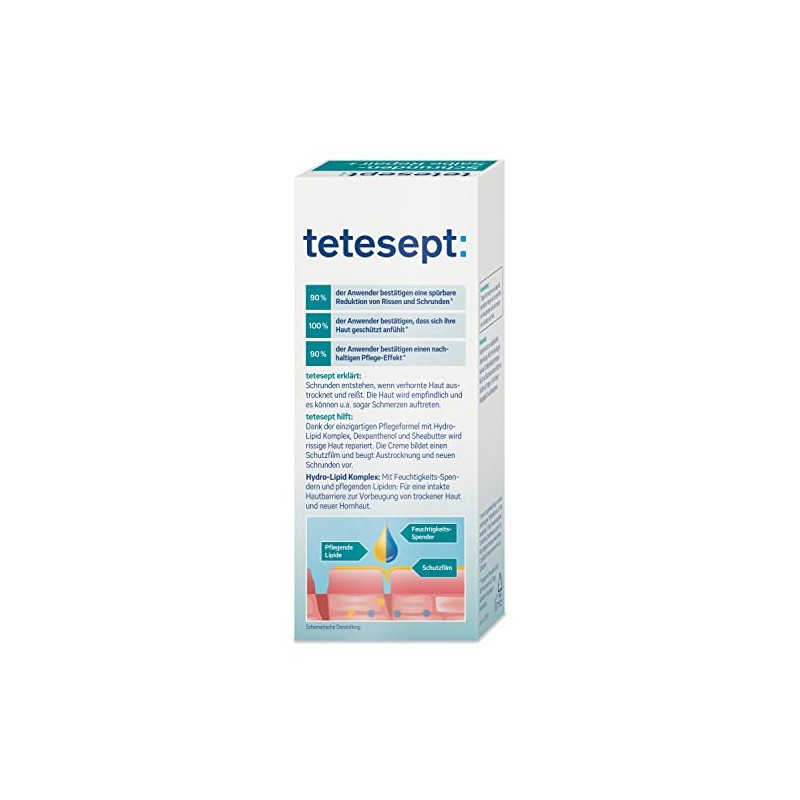 tetesept Schrunden-Salbe Repair+ ‚Äì Fu√ücreme mit Hydro-Lipid Komplex, Dexpanthenol +