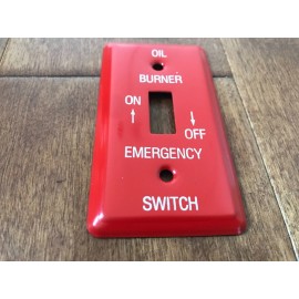 2 PACK- Emergency Oil Burner Metal Switch Cover WALL PLATE Red 2-1/4 X 4