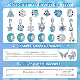Hymarvo Advent Calendar 2024 Children Girls, Christmas Calendar Jewellery Crafts Girls, 24 Filling Advent Calendar Jewellery Bracelets Necklaces Kit Christmas Gift Girls 6 7 8 9 10 11 12 Years