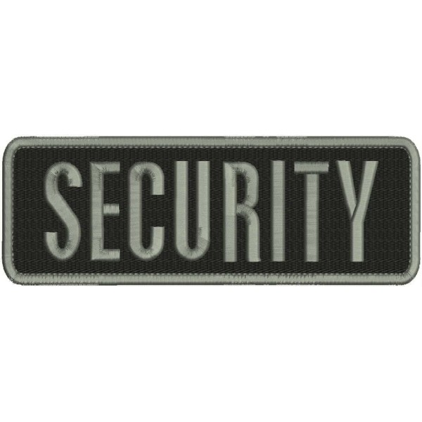 Security embroidery patch 3X9 hook all grey thread