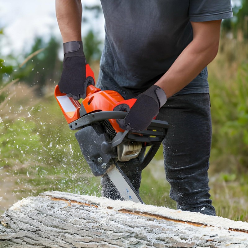 SAFTA Chainsaw Gloves, Cut Resistant Gloves with 17-Layer Protection on
