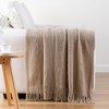 BATTILO HOME Tan Throw Blanket for Sofa Couch Office Living