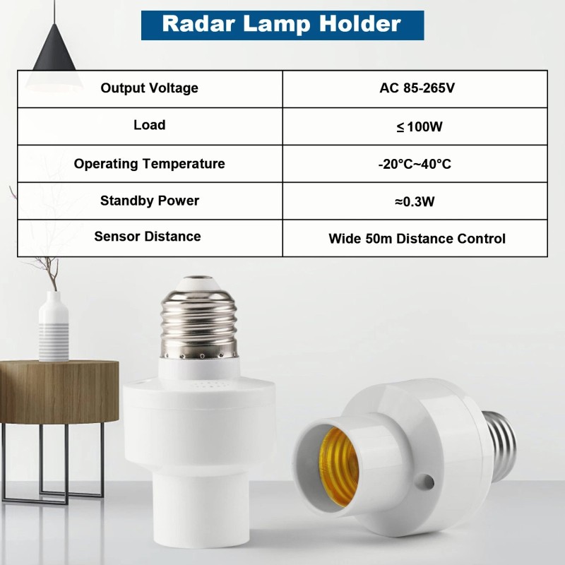 Donwell Radar Motion Sensor Bulb Holder E26/27 LED Light Lamp