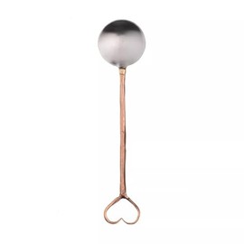 Small Heart Spoon in Brushed Stainless Steel & Copper Love Tea Table Gift