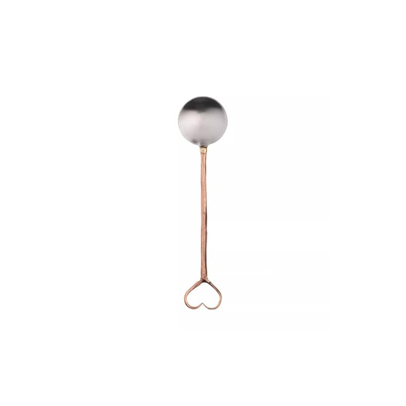 Small Heart Spoon in Brushed Stainless Steel & Copper Love
