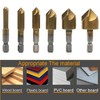 JIUWU 6pcs Countersink Drill Bit Hex Shank Flute Five-Blade Chamfering