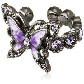 Anna Sui SAME1379H XV Butterfly Motif Ear Cuff, Purple, Metal, No Gemstone