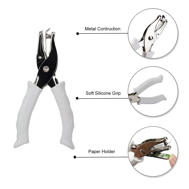 Aacehlh 1/4” Circle Shaped Hole Puncher,Handheld Single Hole Punch with