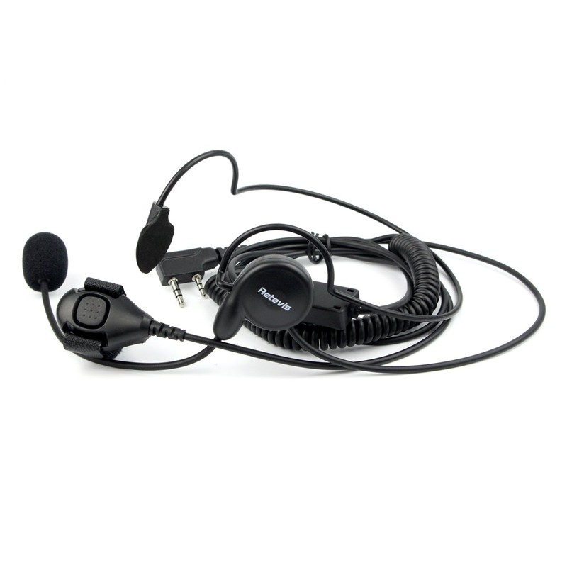 ORetevis Walkie Talkie Earphone Microphone Headset with PTT Black