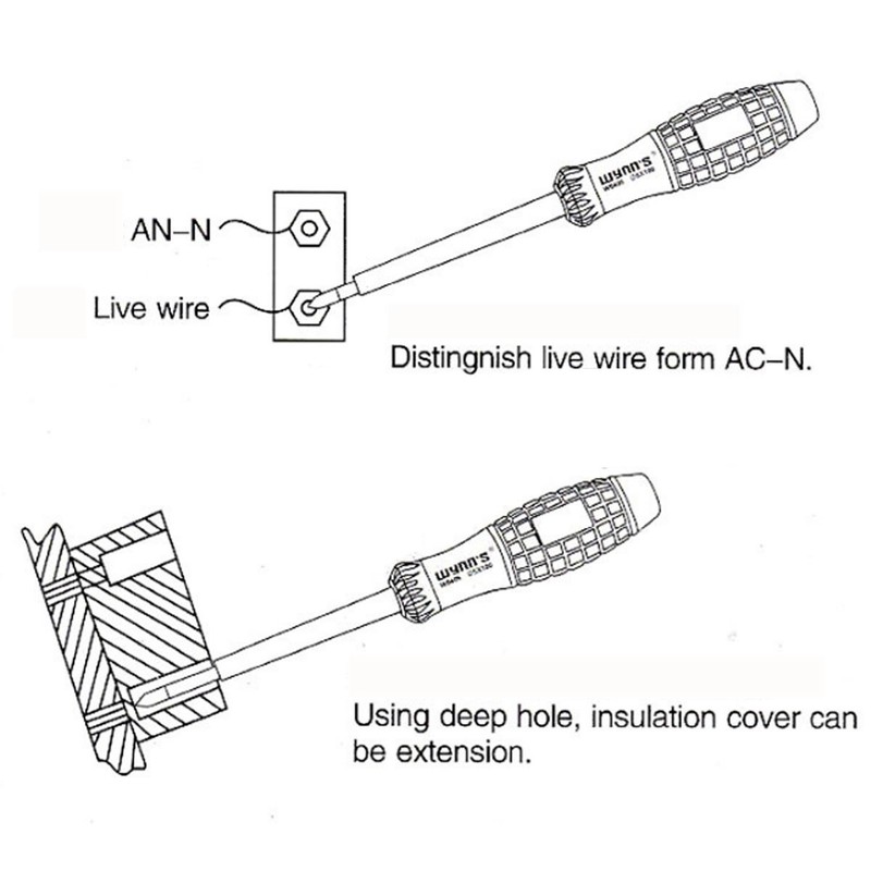 1Pcs Electrical Tester Pen Slotted Screwdriver Tester Pen Voltage Tester