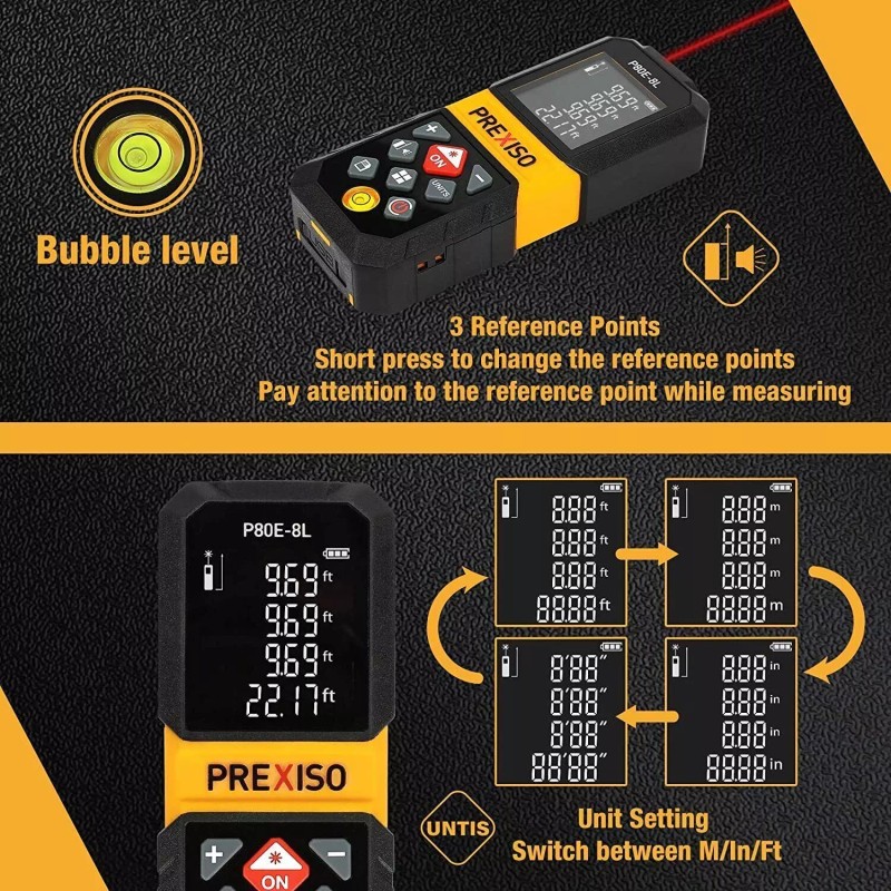 PREXISO 265 FT Laser Level Self Leveling RED Beam Multi-Measurem