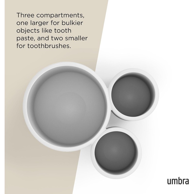 Umbra Touch Sujetador para Cepillo de Dientes, Blanco White