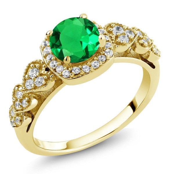 Gem Stone King 18K Yellow Gold Plated Silver 6MM Round