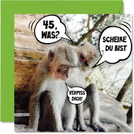Stuff4 45th Birthday Card Funny Women Men - Old Monkeys - Funny Happy Birthday Card for Dad Mum Grandpa Grandma Uncle Aunt Brother Sister 145mm Rude Jokes Congratulations Cards