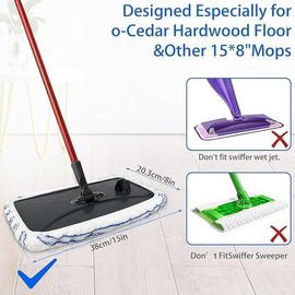 6 Pack Microfiber Mop Pads Covers Replacement Compatible with O-Cedar,Terry Cloth Mop Refills 15x8 Inch Pads for Wet Dry Hardwood Floor Cleaning, Washable & Reusable Mopping Pads