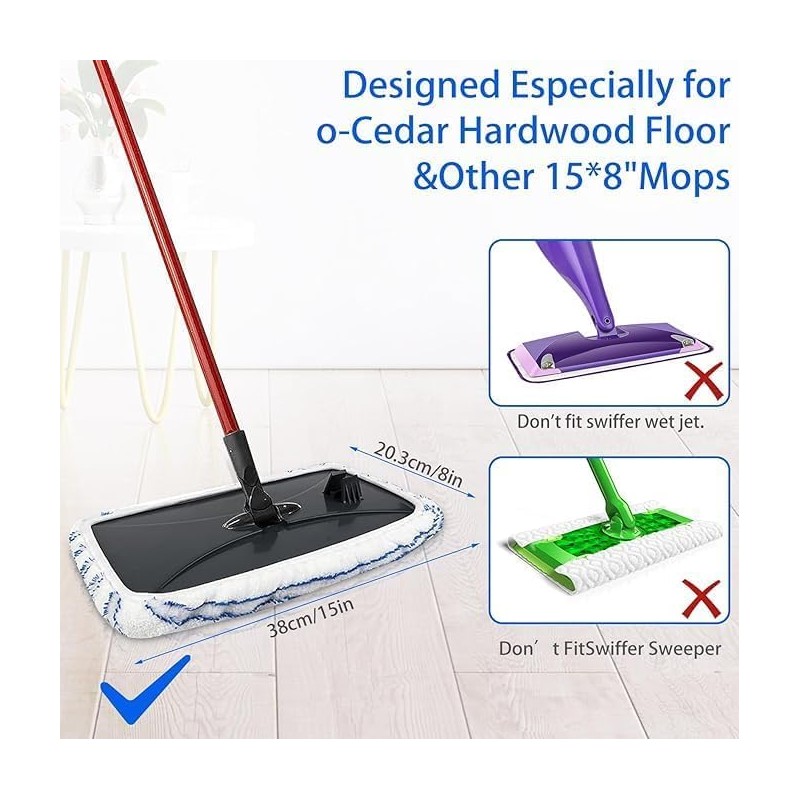 6 Pack Microfiber Mop Pads Covers Replacement Compatible with O-Cedar,Terry