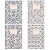 etmamu 1073 Set of 4 A5 Notebooks, Ornamental Floral and