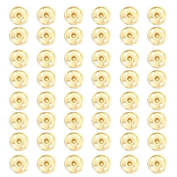 Leadigol 48pcs Mini Round Button Buckle Metal Snap Buttons,Sew- on