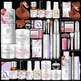 Acrylic Powder Acrylic Nail Kit, Nail Set Includes Electric Nail File, Practice Hand with 100pcs Nail Tips, 4 Colors Acrylic Powder, Nail Lamp and 75ml Acrylic Liquid Monomer for Gel Extensions