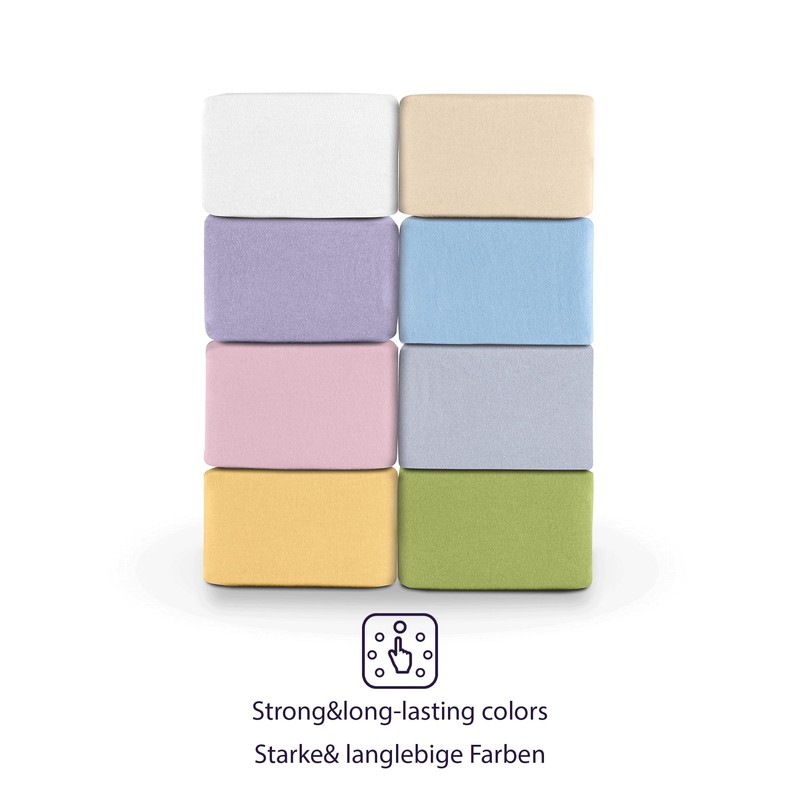 BRIELLE Children's Premium Jersey Fitted Sheet, 100% Combed Cotton, 145