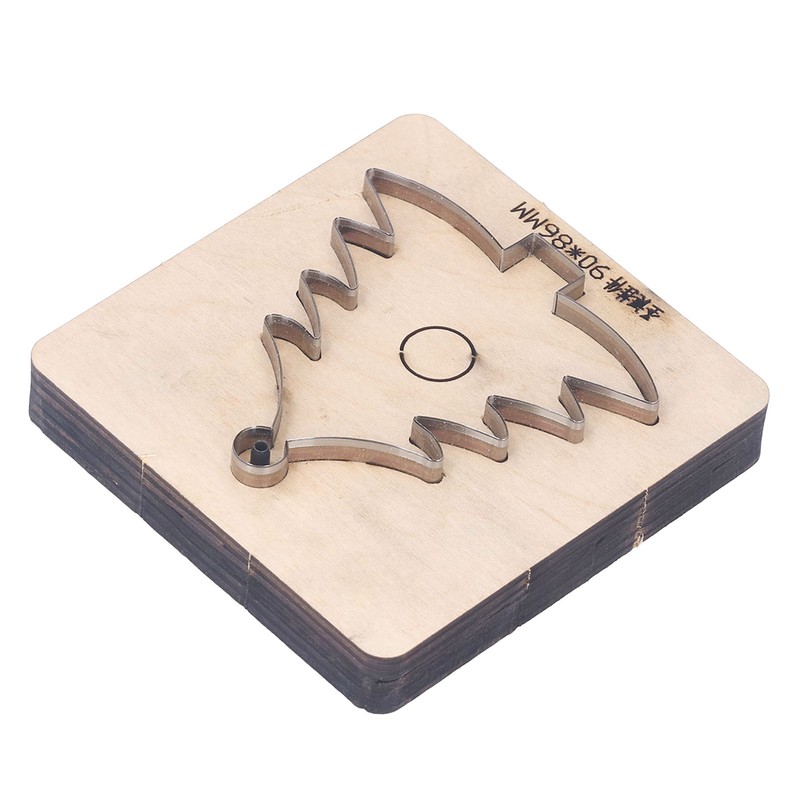 Leather Cutting Die Christmas Tree Alloy Steel and Birch Wood