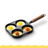 XJAXY Cast Iron Non-Stick Omelette Pan, Electric Stovetop Compatible, 4-Cup