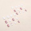 JUSTOTRY Pack of 24 Rose Glitter Press On Nails Square