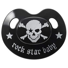 Baby Nova Rockstar Baby Pacifier DX Skull SS 0-6 Months White/Black