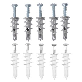 TOOMYAUTO Multi-Purpose Wall Anchor Assortment Kit, 25 Heavy Duty Zinc Self-Drilling Drywall Anchors with Screws Kit+ 25 Nylon Wall Anchors with Screws, 100 Pieces All Together