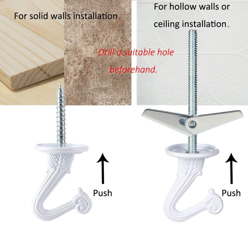 OOTSR 6 Sets Metal Ceiling Hooks, Heavy Duty Swag Ceiling