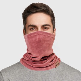 Neck Warmer Gaiter 2 Pack Winter Fleece Neck Cover Balaclava Windproof Face Cover Mask for Ski Motorcycle (Dark Pink/Rose Pink, 2)