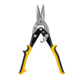 TOUGH MASTER Aviation Snips 10" 250mm Cr-V Steel Cutting Shears Perfect for Cutting Aluminum and Metal Sheets Heavy Duty Aviation Tin Snips with Non-Slip Wear-Resistant TPR Handle (Straight Cut)