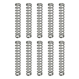 sourcing map 10Pcs Compression Spring, 6mm OD, 0.8mm Wire Size, 40mm Free Length, Spring Steel Construction Extended Mechanical Compression Springs for Shop and Home Repairs, Silver Tone