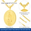 Eusense Virgin Mary Necklace Gold 14K Miraculous Medal Our Lady