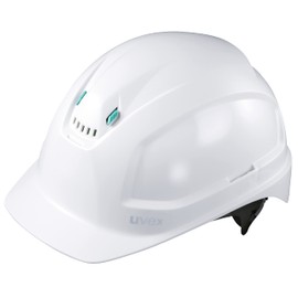 uvex pheos planet B-WR protective helmet, ventilated work helmet for construction site, white, 52-61 cm
