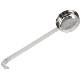 Ciieeo Pizza Sauce Scoop, Stainless Steel Food Portioner Kitchen Soup Ladle Portion Spoon Ketchup Spoon Flat Bottom Serving Scoop Measure Ladle