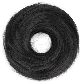 BOBIYA Messy Buns Hair Pieces Hair Scrunchies for Women Synthetic Ponytail Bun Extensions (Natural Black)