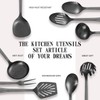 304 Stainless Steel Kitchen Utensil Set - 9pcs Cooking Utensils,
