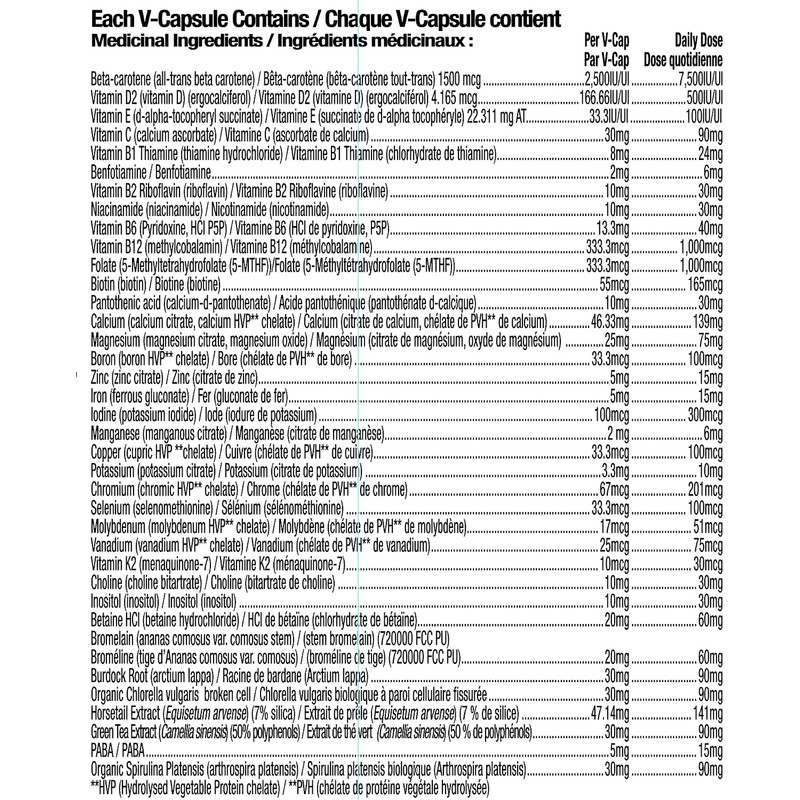 Prairie Naturals Multi-Force Vegan Vitamins, Minerals, & Greenfoods Capsule -